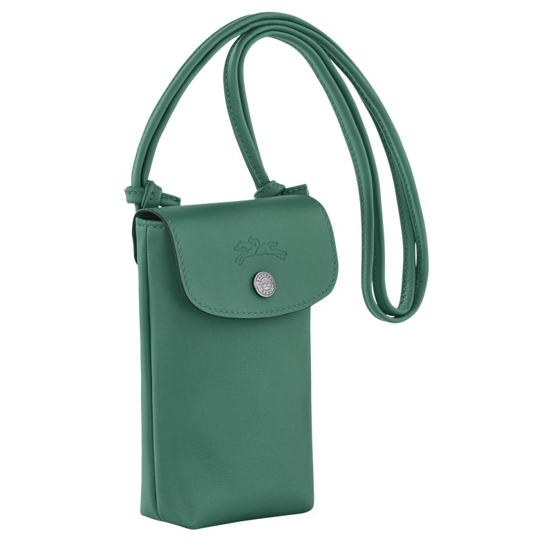 Longchamp Le Pliage Xtra Phone Case With Leather Lace Sage | LQUZ97814