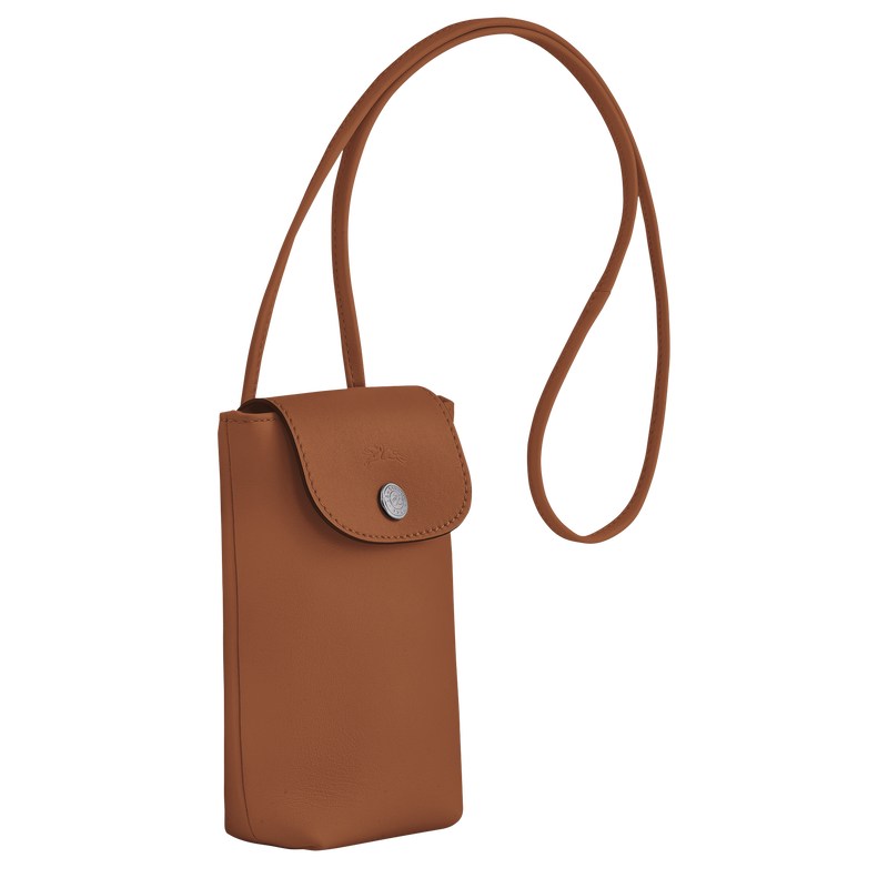 Longchamp Le Pliage Xtra Phone Case With Leather Lace Cognac | EXFZ42136