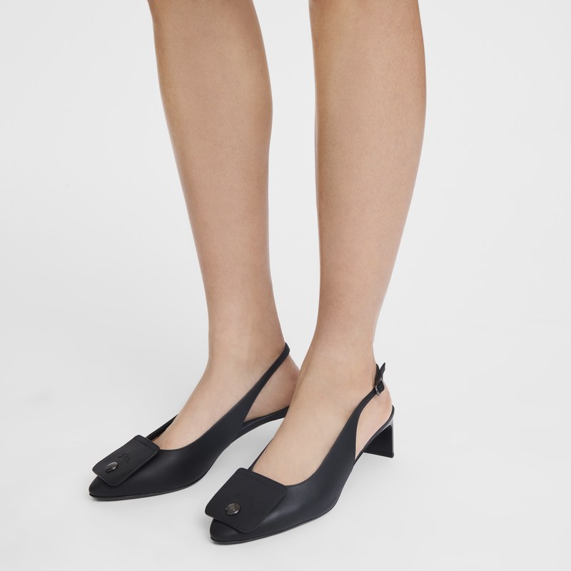 Longchamp Le Pliage Xtra Slingback Pumps Zwart | VWPL75326