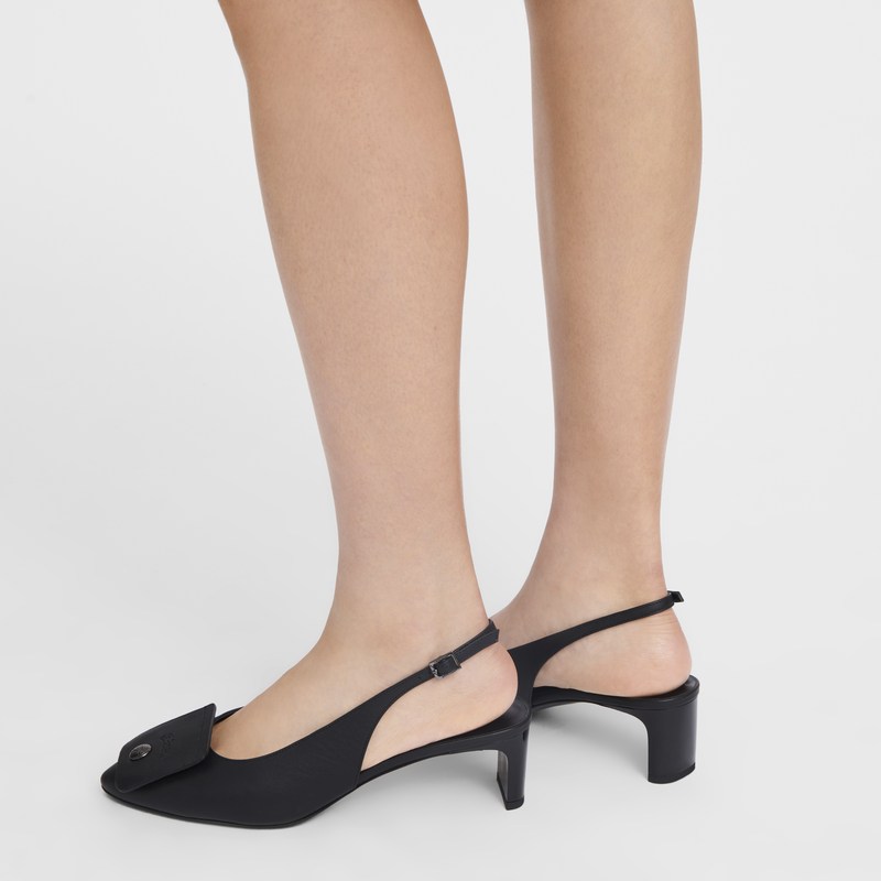 Longchamp Le Pliage Xtra Slingback Pumps Zwart | VWPL75326