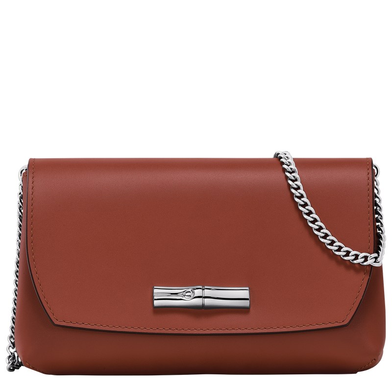 Longchamp Le Roseau Clutch Mahogany | GORC91250