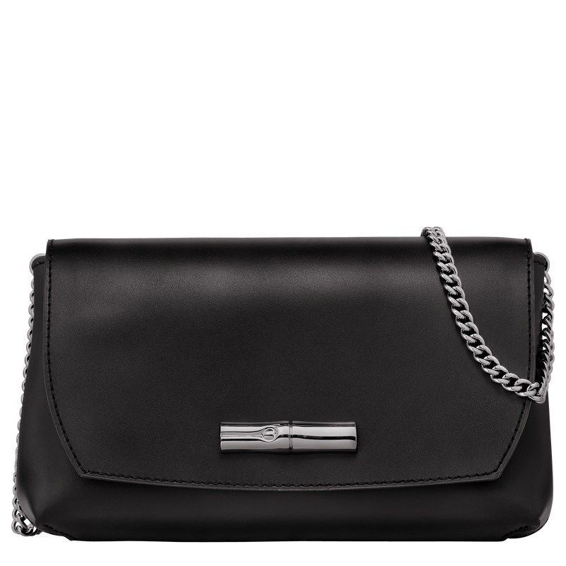 Longchamp Le Roseau Clutch Zwart | CONX35861