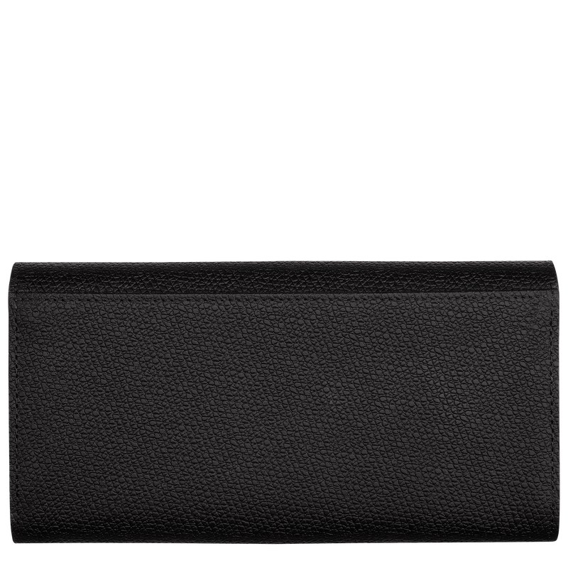 Longchamp Le Roseau Continental Wallet Zwart | QEAN24179