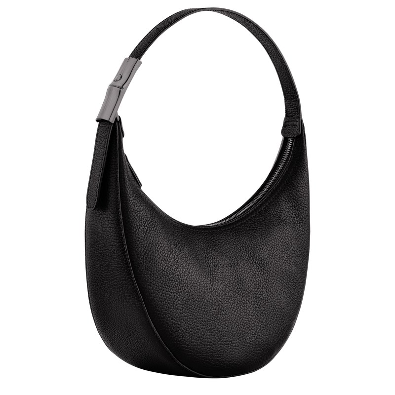 Longchamp Le Roseau Essential M Hobo Bag Zwart | TPMD08146