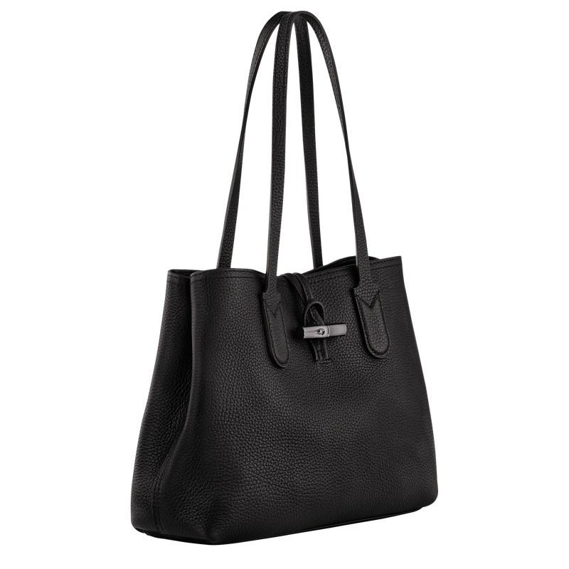 Longchamp Le Roseau Essential M Tote Bag Zwart | NZTV01275