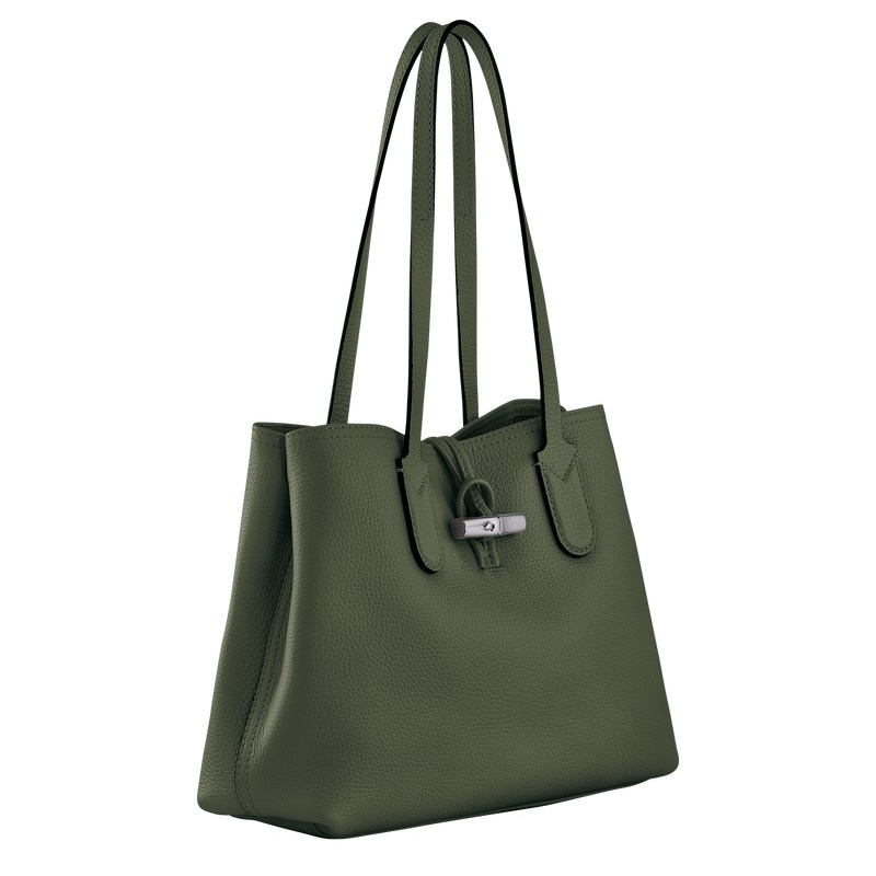 Longchamp Le Roseau Essential M Tote Bag Khaki | HEMP34816