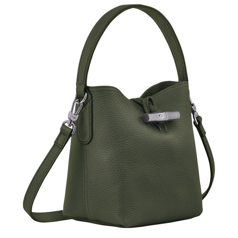 Longchamp Le Roseau Essential Xs Bucket Bag Khaki | OXYC59208