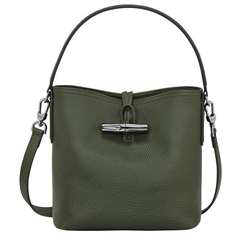 Longchamp Le Roseau Essential Xs Bucket Bag Khaki | OXYC59208