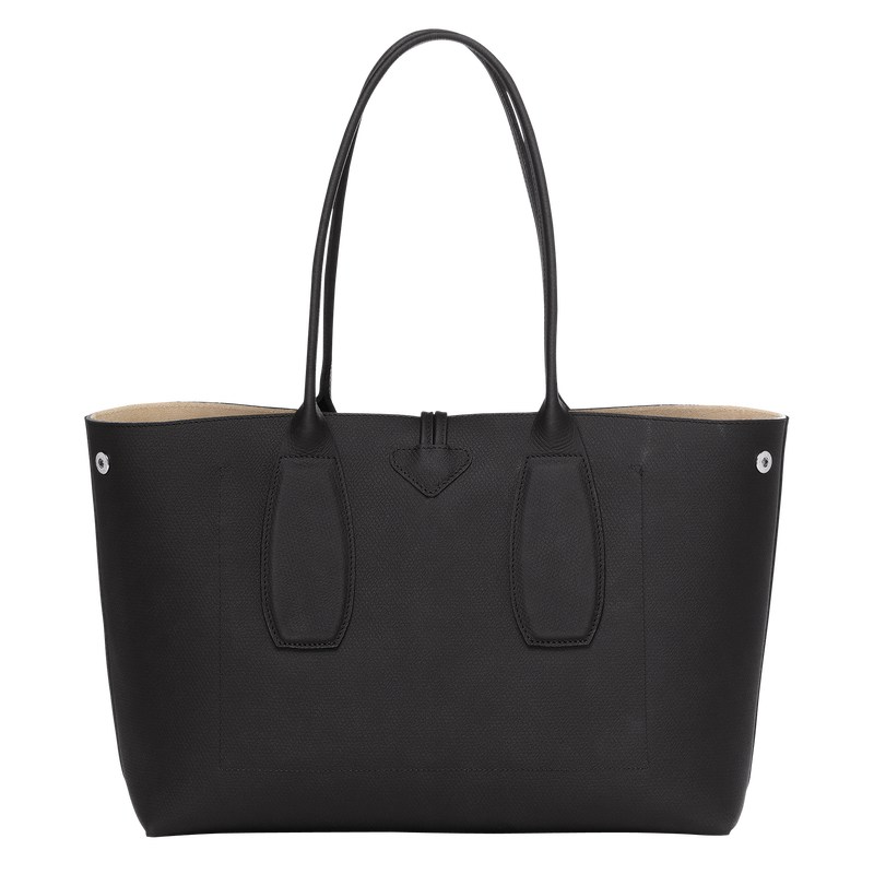 Longchamp Le Roseau L Tote Bag Zwart | SGAM43871