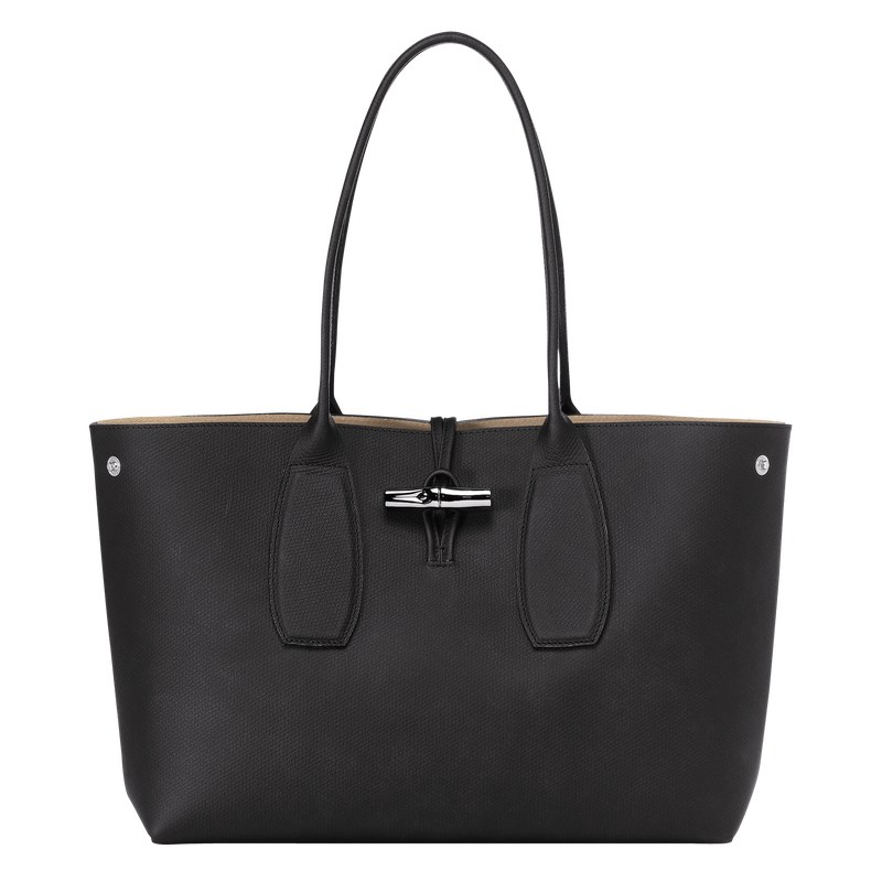 Longchamp Le Roseau L Tote Bag Zwart | SGAM43871