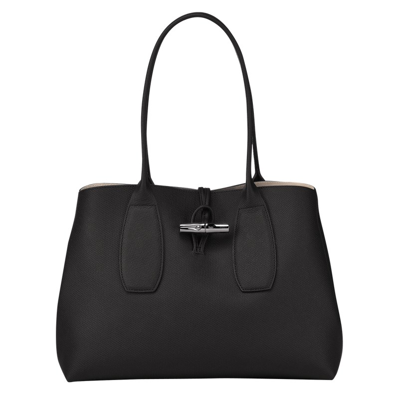 Longchamp Le Roseau L Tote Bag Zwart | SGAM43871