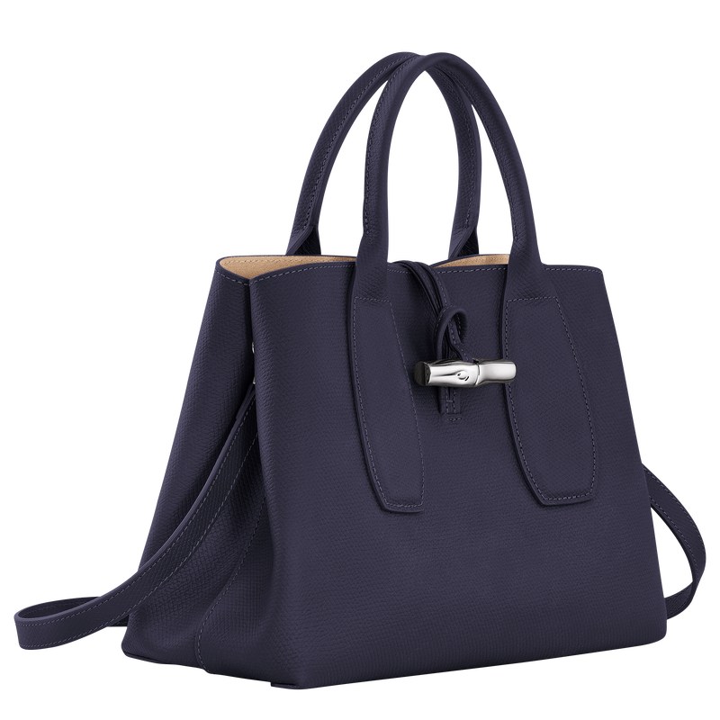 Longchamp Le Roseau M Handbag Bilberry | GUBT57086