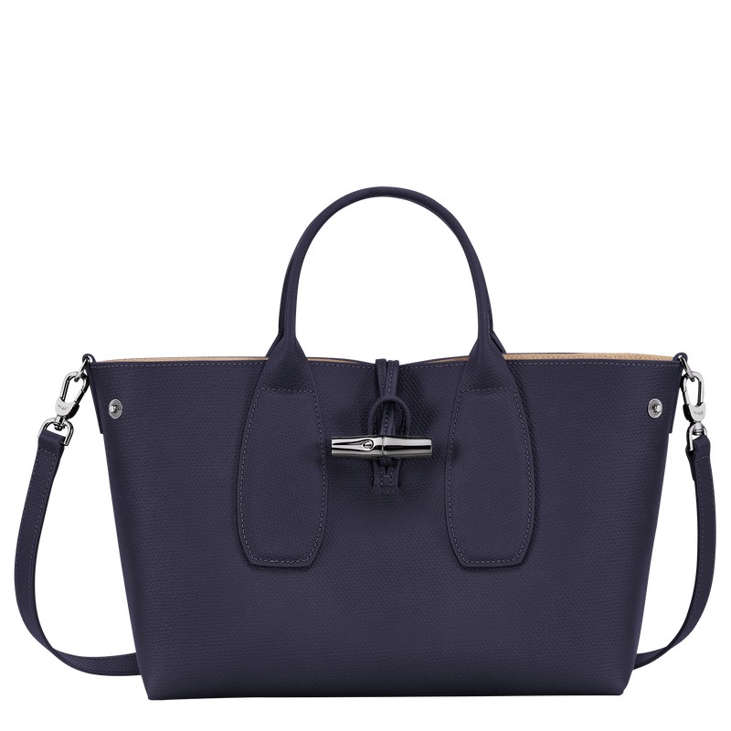 Longchamp Le Roseau M Handbag Bilberry | GUBT57086