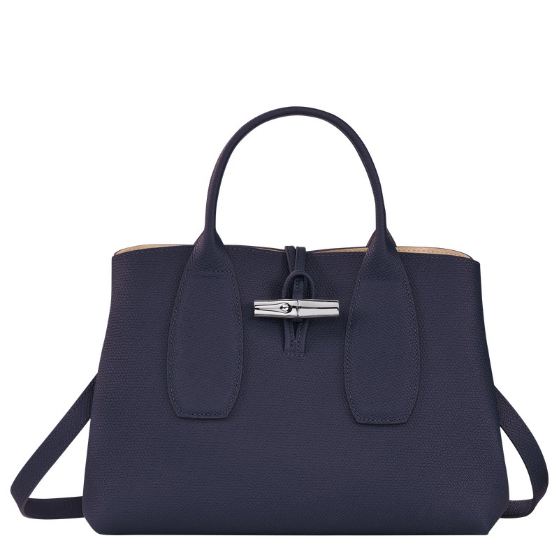 Longchamp Le Roseau M Handbag Bilberry | GUBT57086