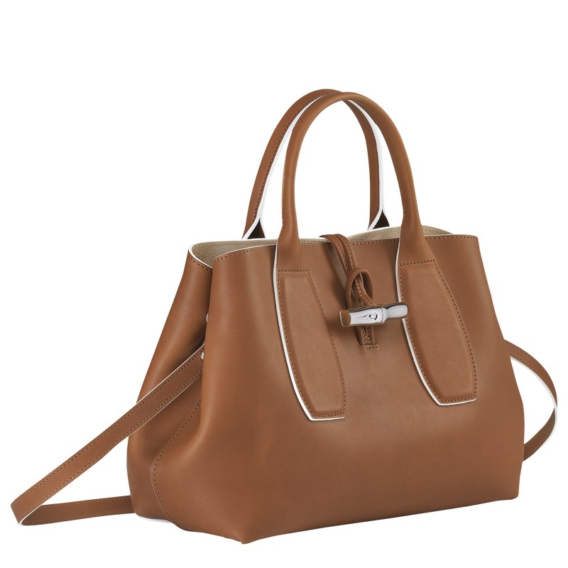 Longchamp Le Roseau M Handbag Cognac | CPDT75408