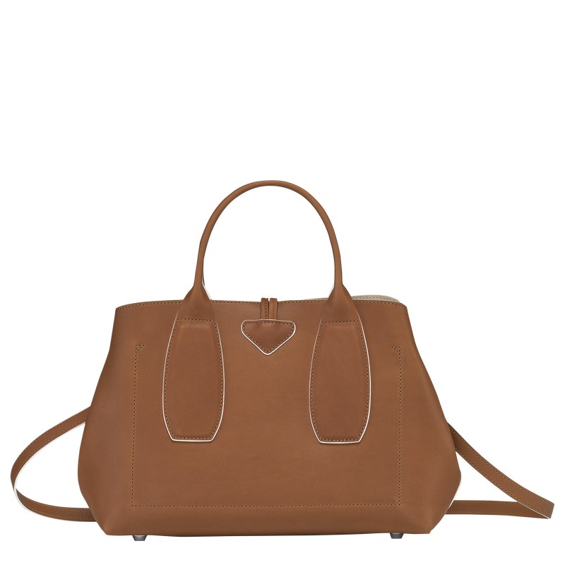 Longchamp Le Roseau M Handbag Cognac | CPDT75408