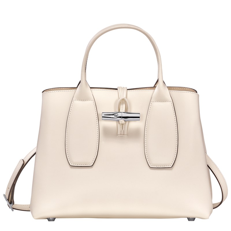 Longchamp Le Roseau M Handbag Ecru | DMHT92073