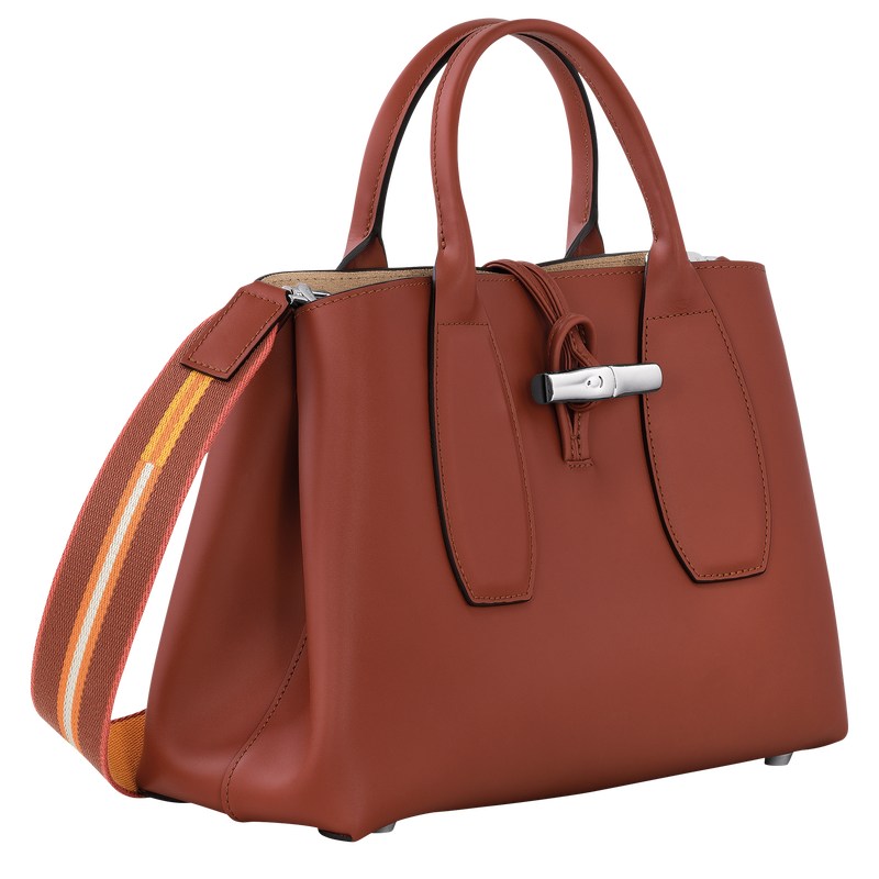 Longchamp Le Roseau M Handbag Mahogany | MYBR21340