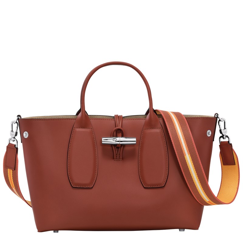 Longchamp Le Roseau M Handbag Mahogany | MYBR21340