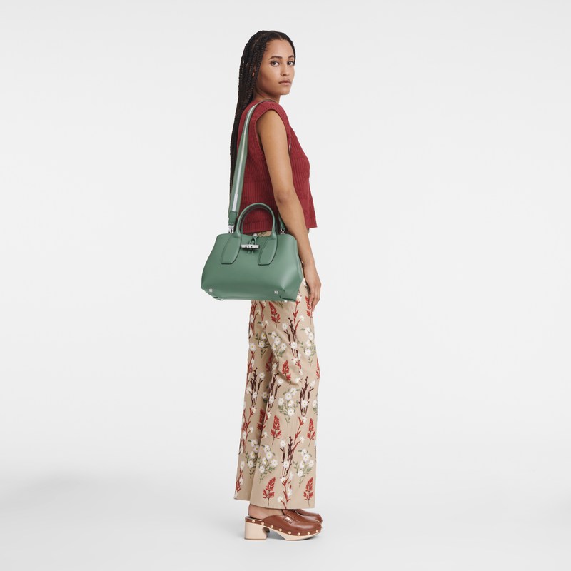 Longchamp Le Roseau M Handbag Sage | UONM35690