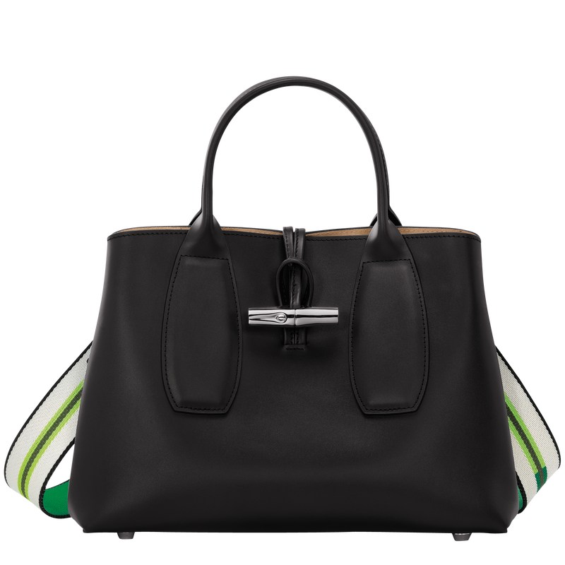 Longchamp Le Roseau M Handbag Zwart | KQYA15098