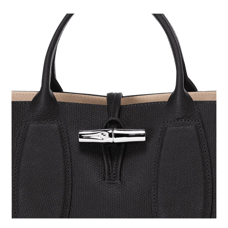 Longchamp Le Roseau M Handbag Zwart | ZXVI16594