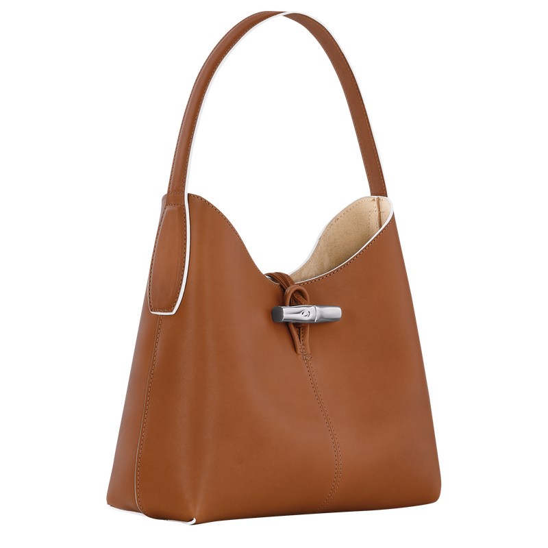 Longchamp Le Roseau M Hobo Bag Cognac | FZNM57308