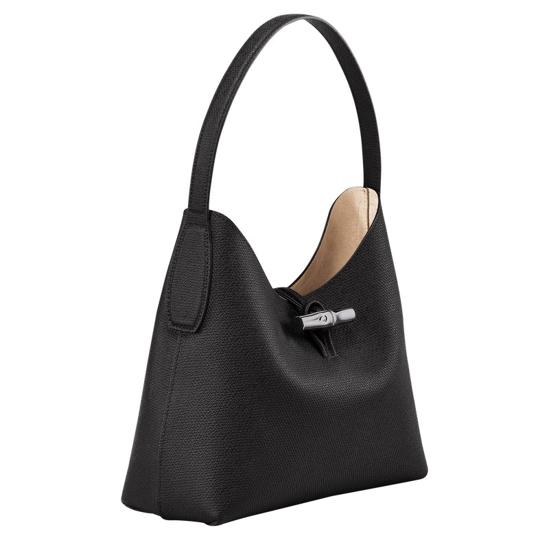 Longchamp Le Roseau M Hobo Bag Zwart | KQDL21536