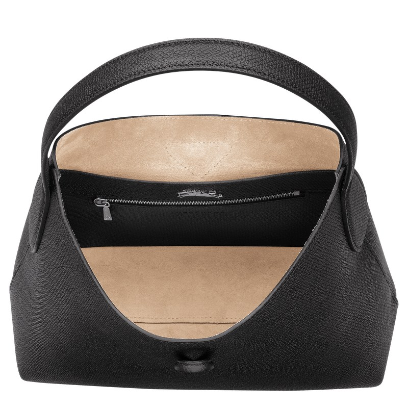 Longchamp Le Roseau M Hobo Bag Zwart | KQDL21536