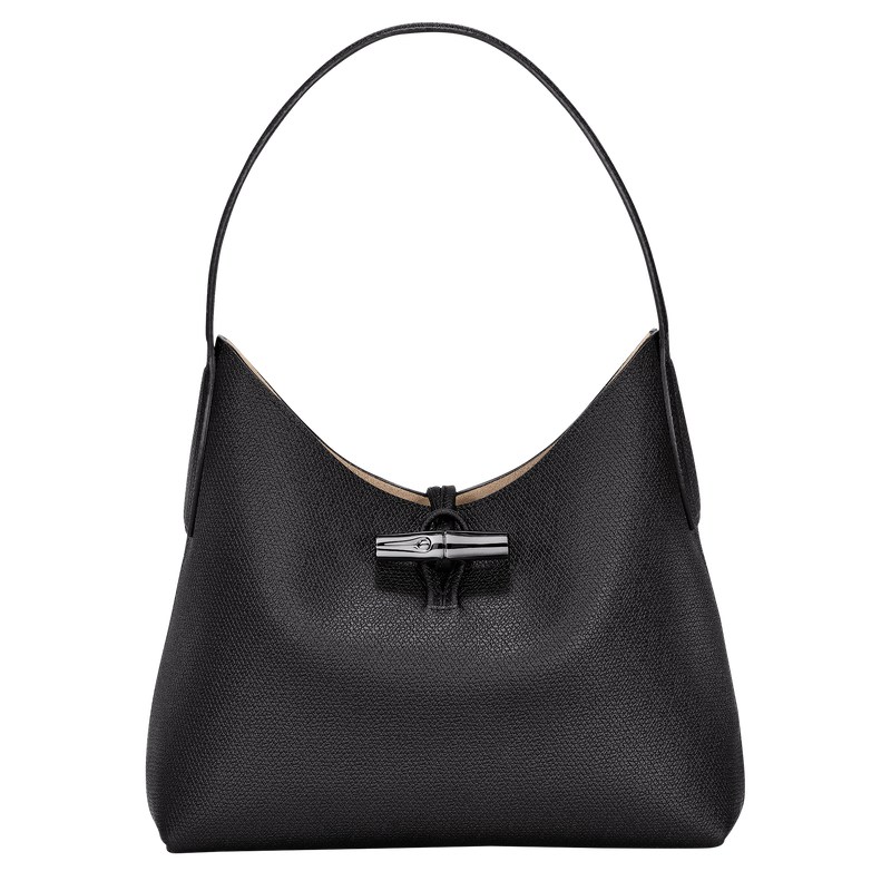 Longchamp Le Roseau M Hobo Bag Zwart | KQDL21536