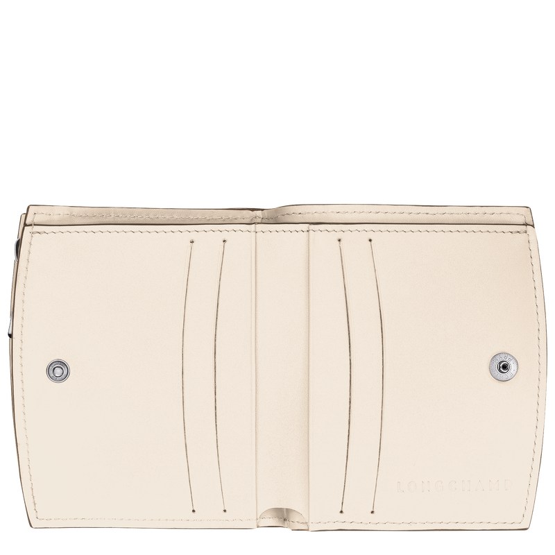 Longchamp Le Roseau Wallet Ecru | OWBJ85106