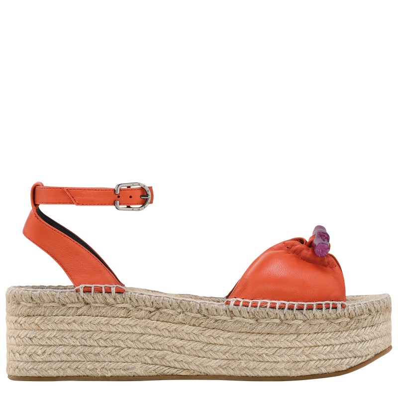 Longchamp Le Roseau Wedge Espadrilles Sienna | LDWX21387