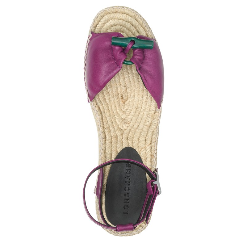 Longchamp Le Roseau Wedge Espadrilles Violet | OGPH85634