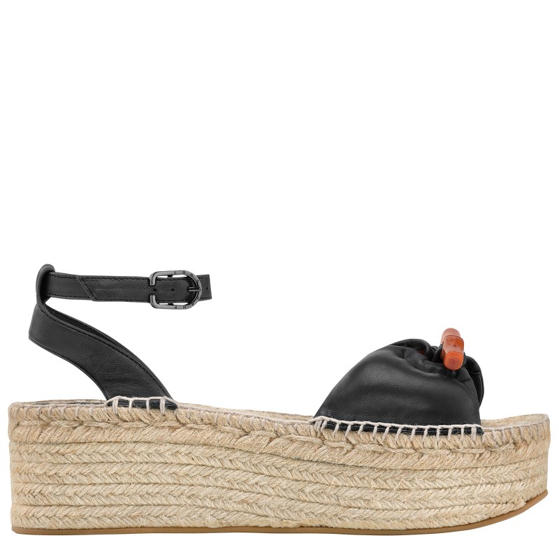 Longchamp Le Roseau Wedge Espadrilles Zwart | YIJN80764