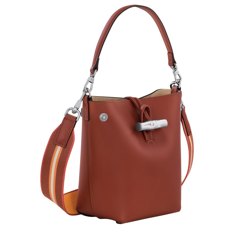 Longchamp Le Roseau Xs Bucket Bag Mahogany | FAEQ71042