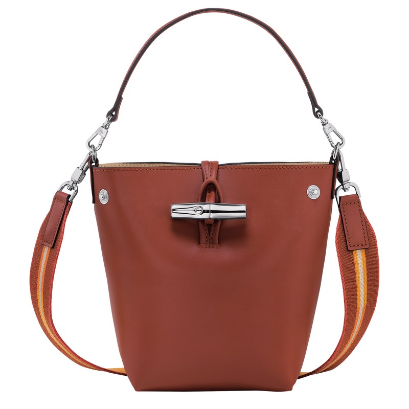 Longchamp Le Roseau Xs Bucket Bag Mahogany | FAEQ71042