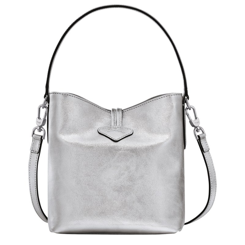 Longchamp Le Roseau Xs Bucket Bag Zilver | FXHT58721