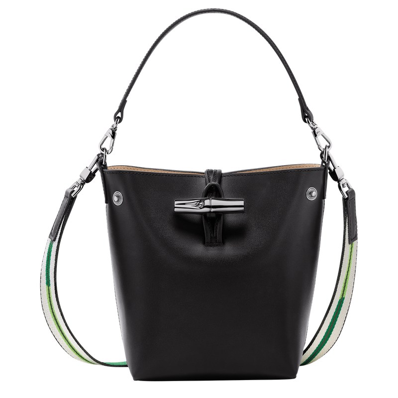 Longchamp Le Roseau Xs Bucket Bag Zwart | LHYG95203