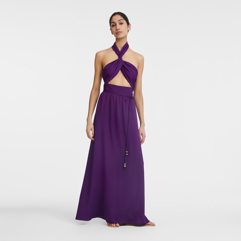 Longchamp Long Dress Violet | ZJBG58723