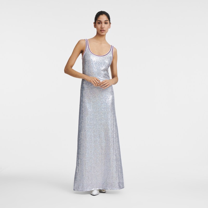 Longchamp Long Dress Zilver | JFAP07596