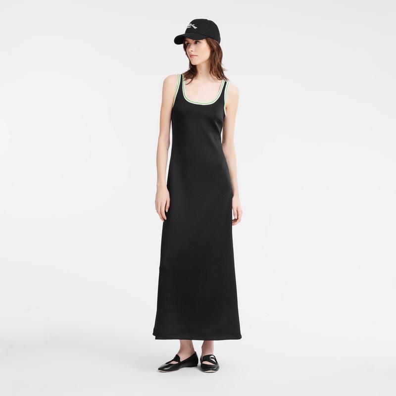 Longchamp Long Dress Zwart | PLKV02853