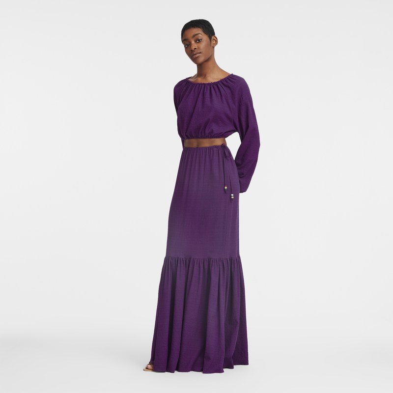 Longchamp Long Skirt Violet | DLHZ84273