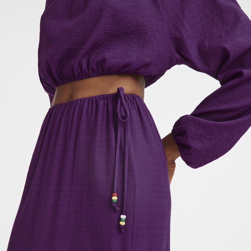 Longchamp Long Skirt Violet | DLHZ84273