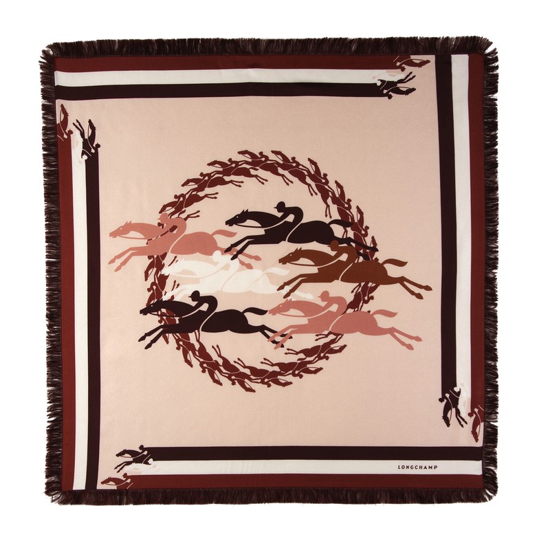 Longchamp Longchamp Jumping Silk Scarf 70 Nude | HBTR83506