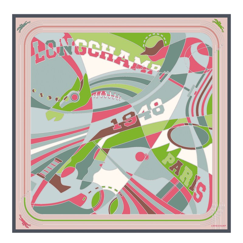 Longchamp Longchamp League Silk Scarf 90 Celadon | IYOH07619