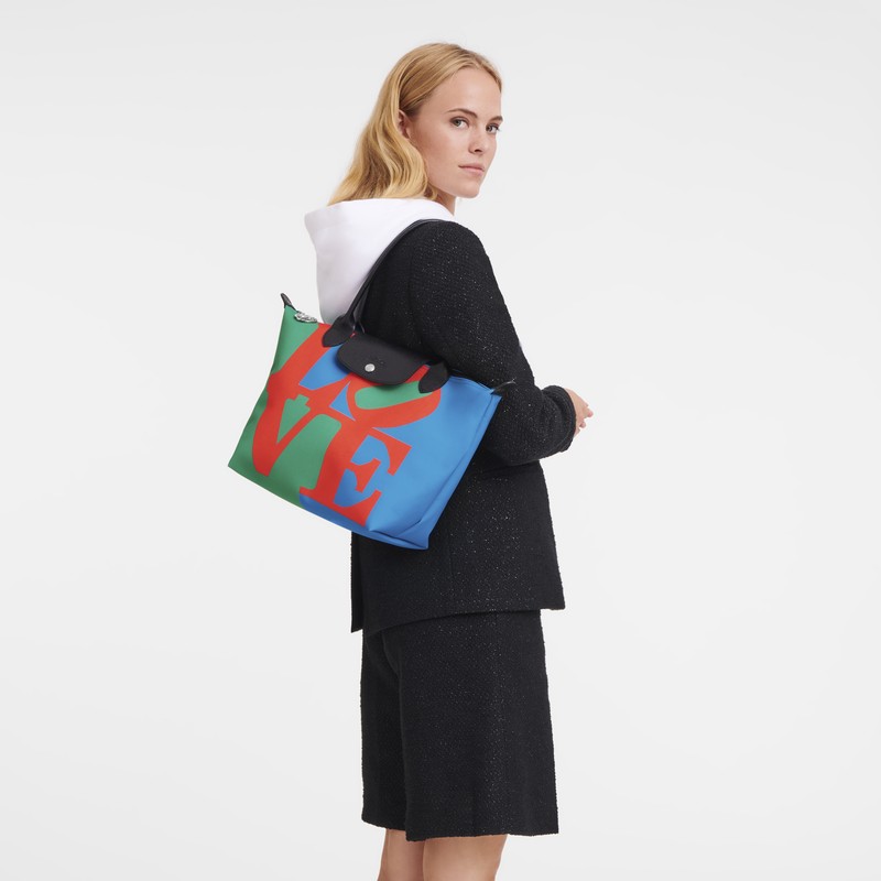 Longchamp Longchamp X Robert Indiana M Tote Bag Rood Donkerblauw | UITY12490