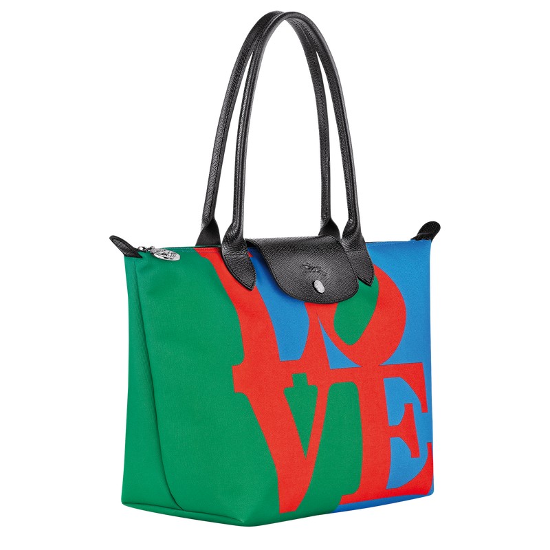 Longchamp Longchamp X Robert Indiana M Tote Bag Rood Donkerblauw | UITY12490