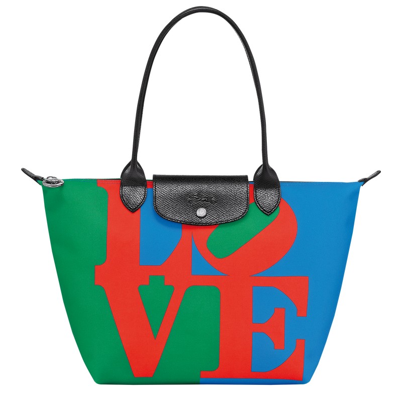 Longchamp Longchamp X Robert Indiana M Tote Bag Rood Donkerblauw | UITY12490