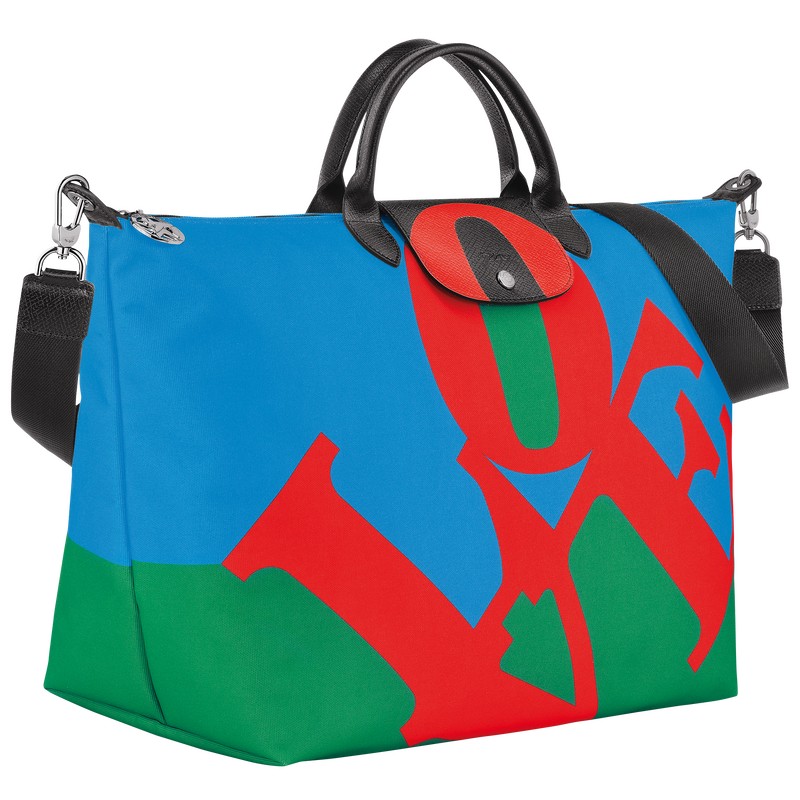 Longchamp Longchamp X Robert Indiana Travel Bag Rood Donkerblauw | APGJ14370