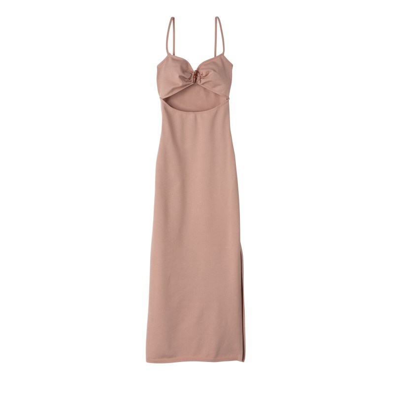 Longchamp Midi Dress Nude | NZLK35120